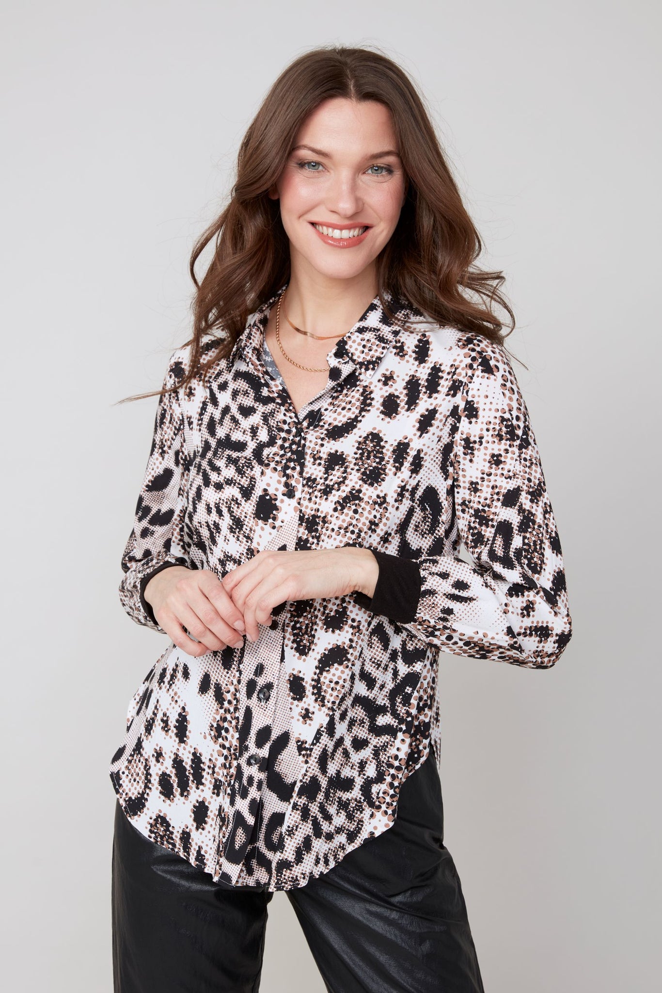 RENUAR - ANIMAL PRINT BLOUSE- R5206-984