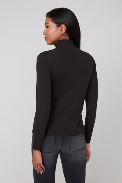 RENUAR- COMFY RIB CROSSOVER MOCK NECK TOP - R7801-60K