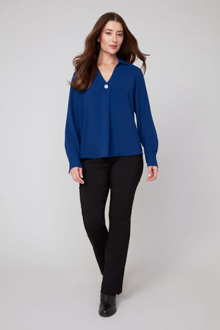 RENUAR- OXFORD STRETCH CREPE BLOUSE - R5009-363 - 3 Colours