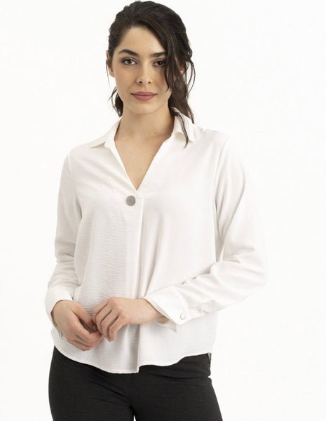 RENUAR- OXFORD STRETCH CREPE BLOUSE - R5009-363 - 3 Colours