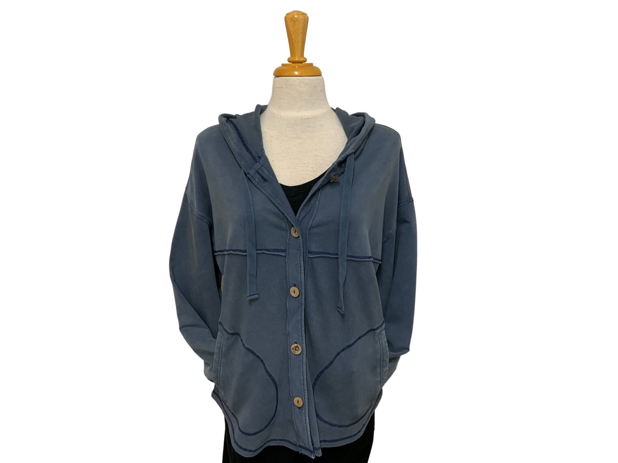 ESCAPE - MIXED TEXTURE HOODIE JACKET  - E26535 - 2 Colours