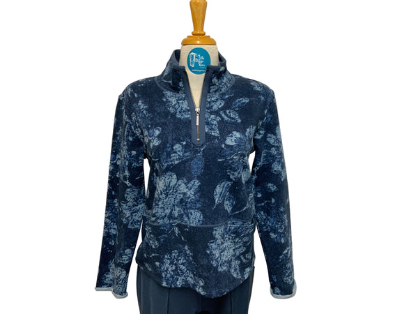 ESCAPE - FLORAL FLEECE QUARTER ZIP PULLOVER - E14651 - 2 Colours