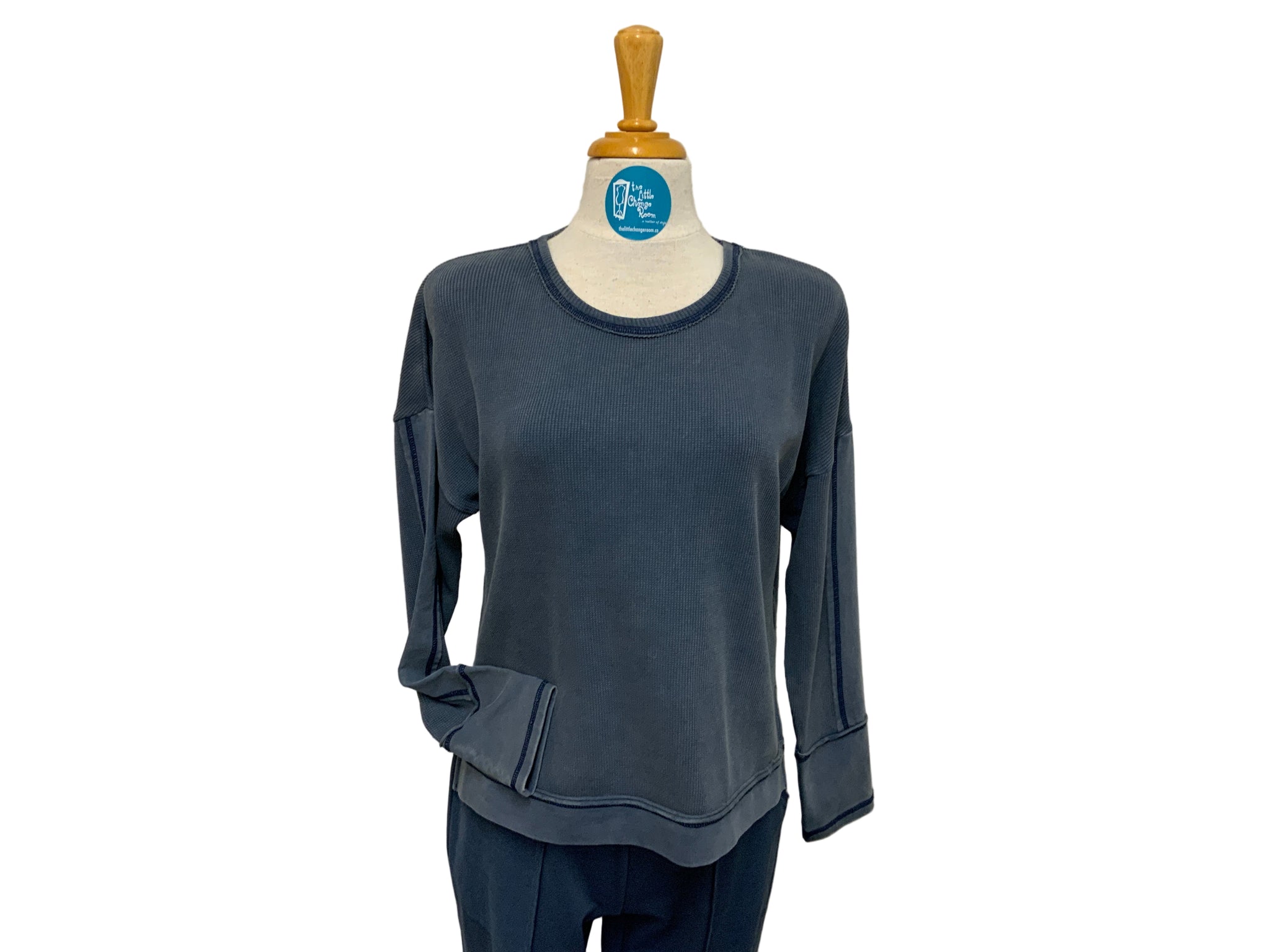 ESCAPE - WAFFLE KNIT BOXY CREW TOP - E26533