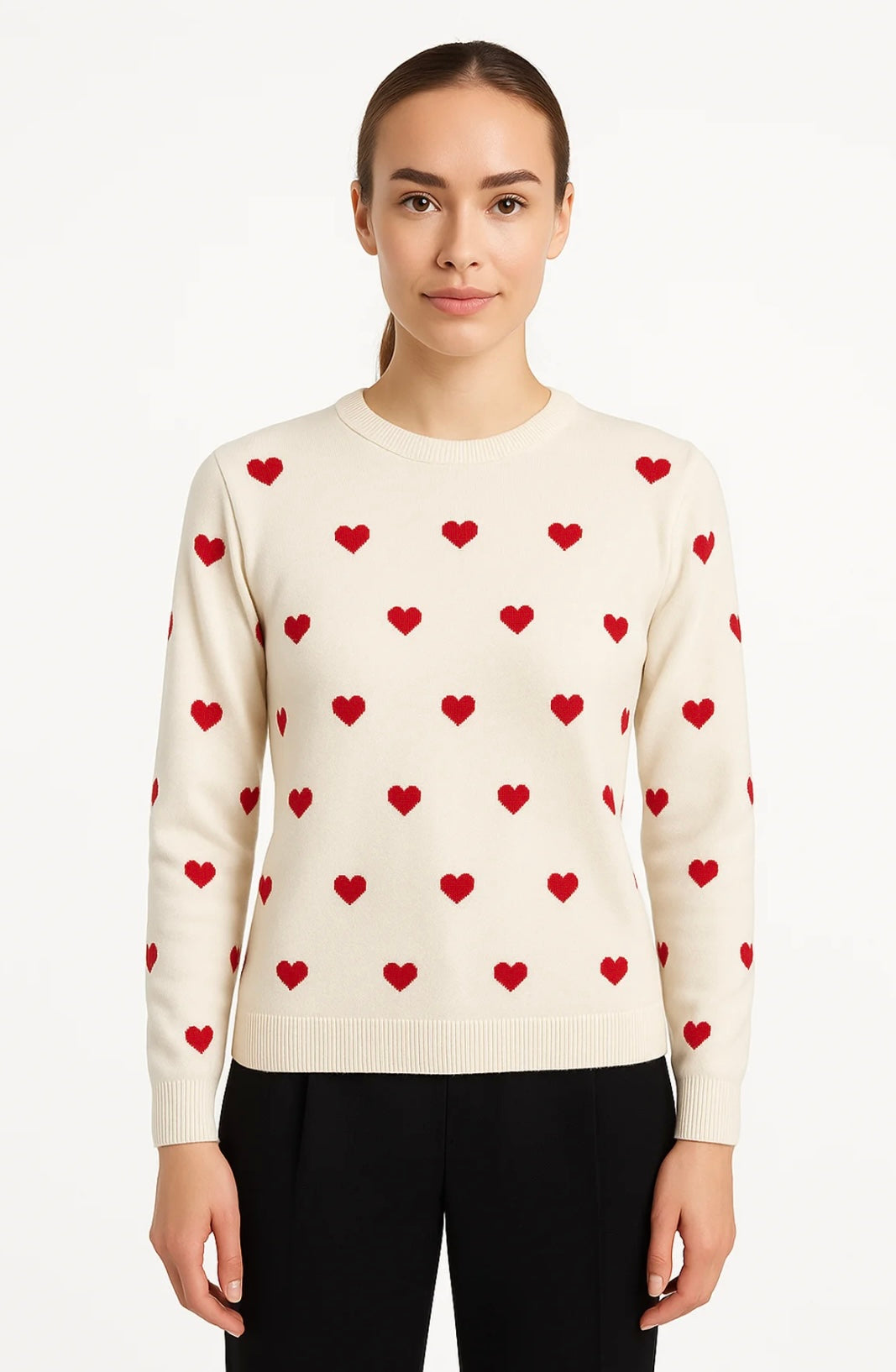 CANADA KNITWEAR - MINI HEARTS COTTON SWEATER - 14203