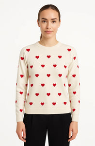 CANADA KNITWEAR - MINI HEARTS COTTON SWEATER - 14203