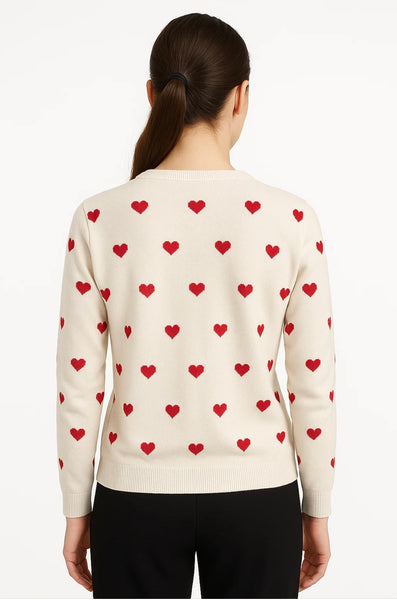 CANADA KNITWEAR - MINI HEARTS COTTON SWEATER - 14203