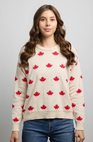 CANADA KNITWEAR - RED MAPLE LEAF SWEATER - 14204