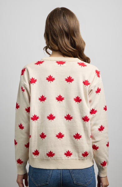CANADA KNITWEAR - RED MAPLE LEAF SWEATER - 14204
