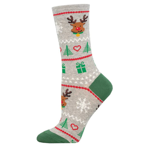 SOCKSMITH CREW SOCKS - REINDEER FAIR ISLE