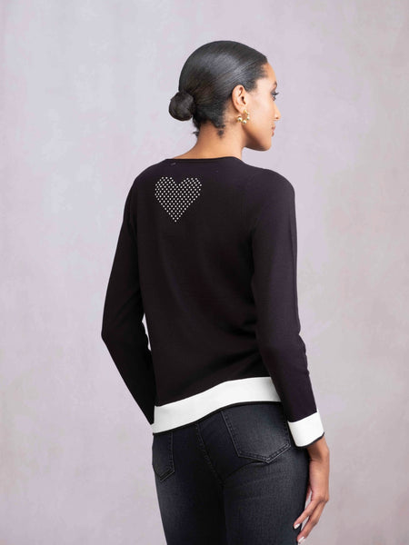 ALISON SHERI -DOTS & HEART SWEATER - A46251