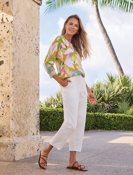 TRIBAL - PRINT  3/4 SLEEVE SWEATER - 2175O-8169 - 3 Colours