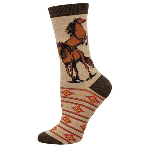 SOCKSMITH BAMBOO CREW SOCKS - WILD WILD HORSES