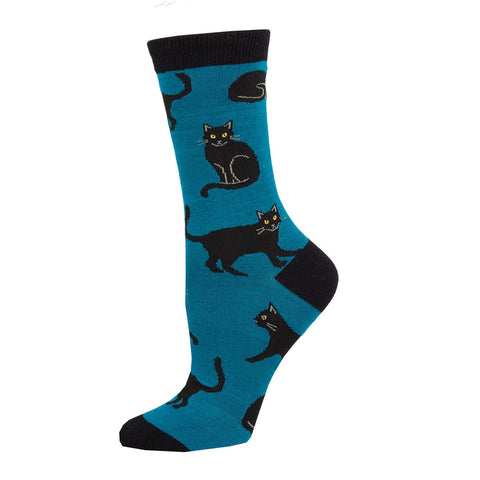 SOCKSMITH CREW SOCKS BAMBOO - BLACK CAT - 2 COLOURS