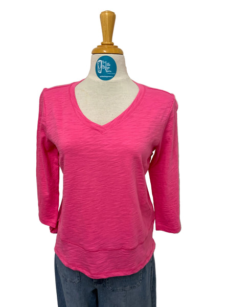 ESCAPE - EASY V NECK 3/4 SLEEVES COTTON TEE - 10041 - 8 Colours