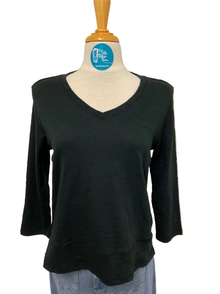 ESCAPE - EASY V NECK 3/4 SLEEVES COTTON TEE - 10041 - 8 Colours