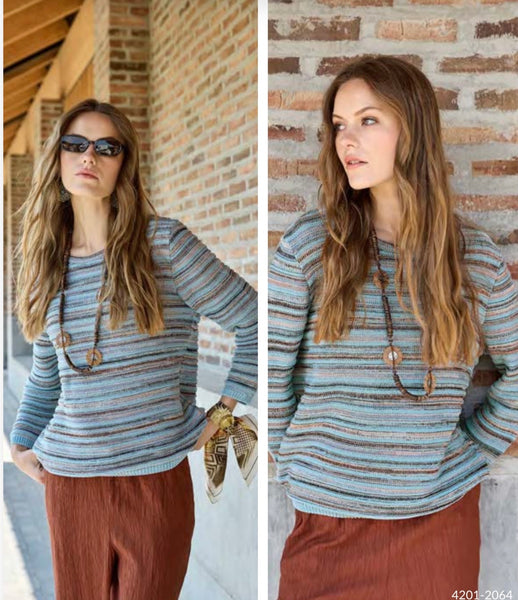 SKOVHUUS - VARIGATED STRIPE CREW NECK - 4201 - 2 Colours
