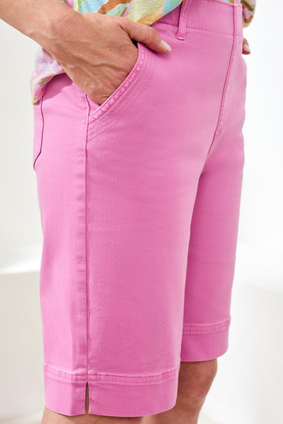 TRIBAL - PULL ON BERMUDA SHORTS W/ TOPSTITCH DETAILS - 2443O-2020W -6 Colours