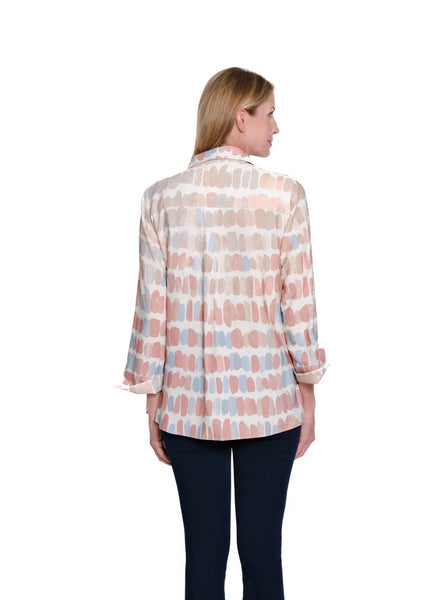 MULTIPLES - 3/4 SLEEVE PRINT SHIRT - M16112 - STRIPE MULTI