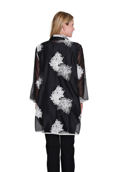 MULTIPLES - EMBROIDERED CRINKLE SHEER SHIRT  - M16407