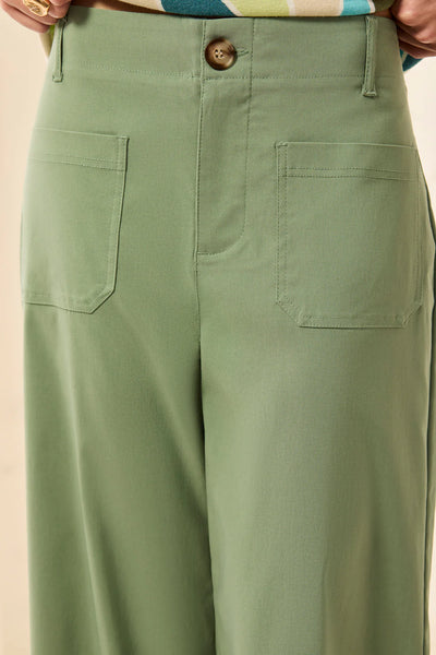 TRIBAL - SIGNATURE STRETCH TWILL WIDE LEG ANKLE PANT  - 3091O-3875 - 2 Colours