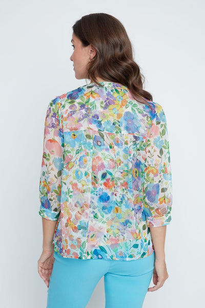 RENUAR - SHEER PRINT BLOUSE W/ MATCHING CAMI - R5239-110