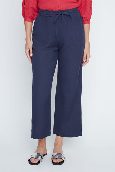 RENUAR -  LINEN BLEND PULL ON STRAIGHT CROP - R11058-E3075