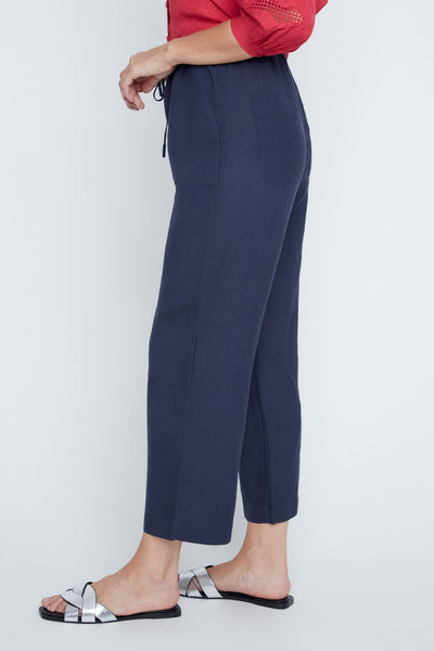 RENUAR -  LINEN BLEND PULL ON STRAIGHT CROP - R11058-E3075