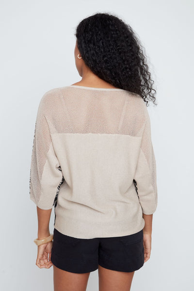 RENUAR - JACQUARD PALM KNIT TOP -R6985-4495