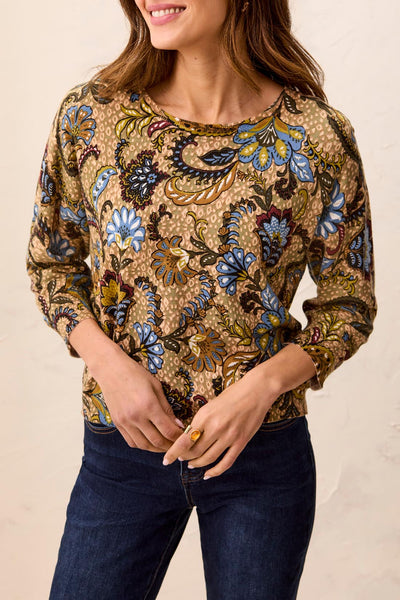 TRIBAL - PRINT 3/4 SLEEVE SWEATER - 2175O-8169 - 2 Colours