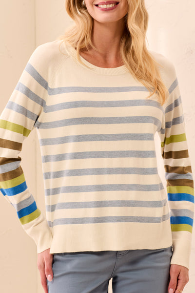 TRIBAL - MULTI STRIPE SWEATER - 3132O-8477 - 2 Colours