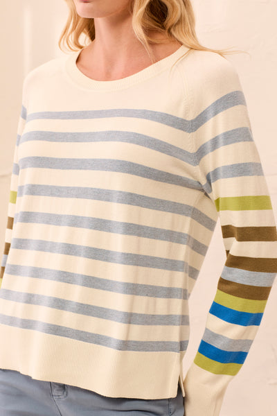 TRIBAL - MULTI STRIPE SWEATER - 3132O-8477 - 2 Colours