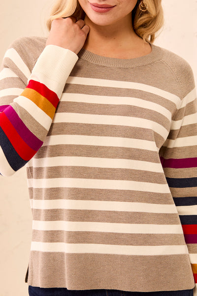 TRIBAL - MULTI STRIPE SWEATER - 3132O-8477 - 2 Colours