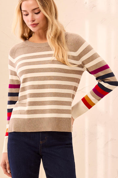 TRIBAL - MULTI STRIPE SWEATER - 3132O-8477 - 2 Colours
