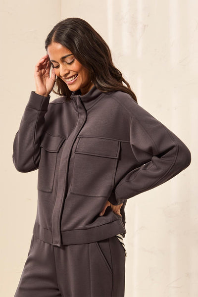 TRIBAL - TECHNO LUX MOCK NECK CARDIGAN JACKET  - 3145O-3390 - 2 Colours