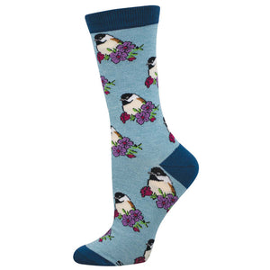 SOCKSMITH BAMBOO CREW SOCKS - PERCHING CHICKADEE