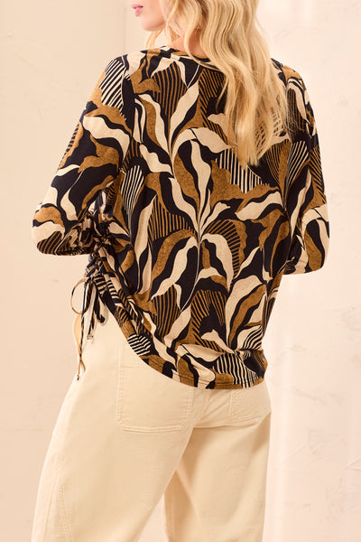 TRIBAL - PRINT TOP W/ SIDE RUCHING DETAIL - 3168O-3457 -4 Colours