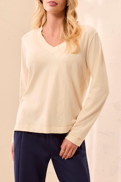 TRIBAL - V NECK COTTON TOP - 3169O-8285 - 4 Colours