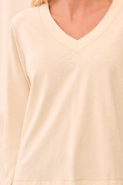 TRIBAL - V NECK COTTON TOP - 3169O-8285 - 4 Colours