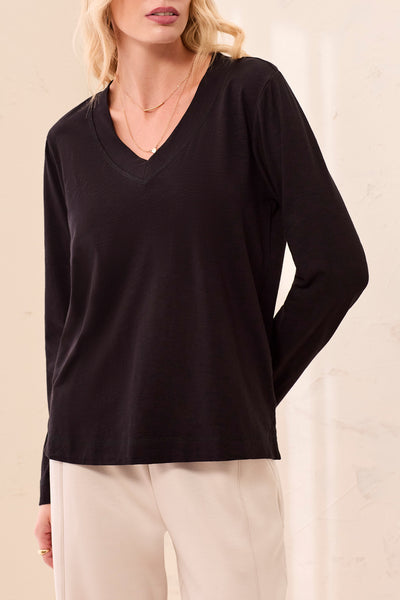 TRIBAL - V NECK COTTON TOP - 3169O-8285 - 4 Colours