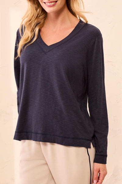 TRIBAL - V NECK COTTON TOP - 3169O-8285 - 4 Colours