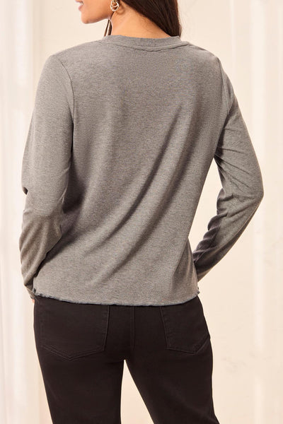 TRIBAL - CREW NECK TOP W/ BUTTON DETAIL - 3174O-8514 - 2 Colours