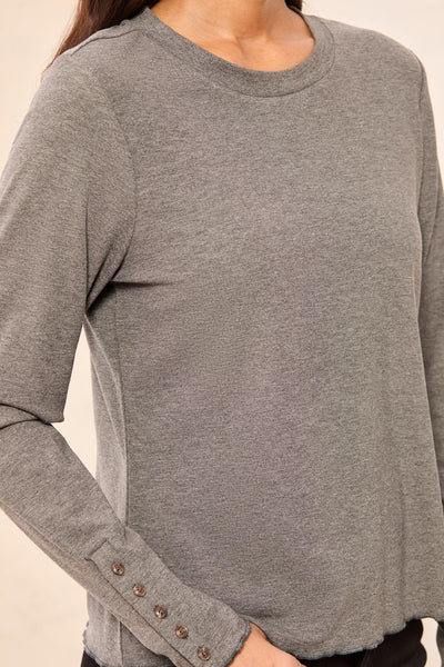 TRIBAL - CREW NECK TOP W/ BUTTON DETAIL - 3174O-8514 - 2 Colours