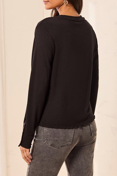 TRIBAL - CREW NECK TOP W/ BUTTON DETAIL - 3174O-8514 - 2 Colours