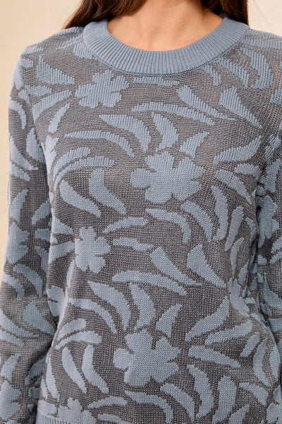 TRIBAL - JACQUARD CREW NECK SWEATER - 3179O-8480