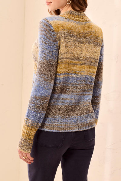 TRIBAL - SPACE DYE MOCK NECK SWEATER -3180O-8208 - 2 Colours