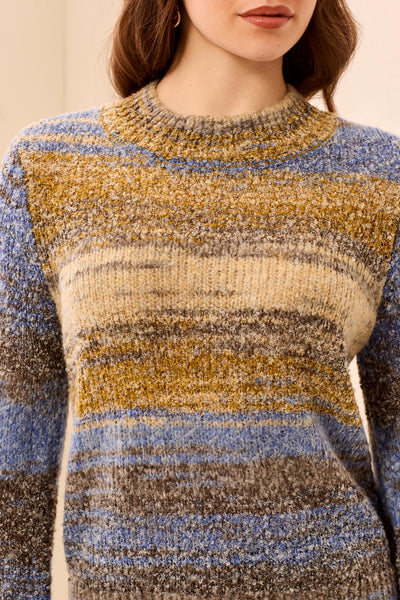 TRIBAL - SPACE DYE MOCK NECK SWEATER -3180O-8208 - 2 Colours