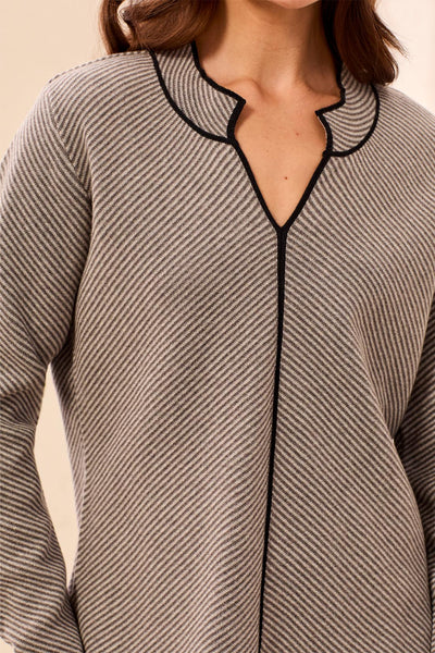 TRIBAL - SPLIT NECK COTTON SWEATER - 3184O-576 - 2 Colours