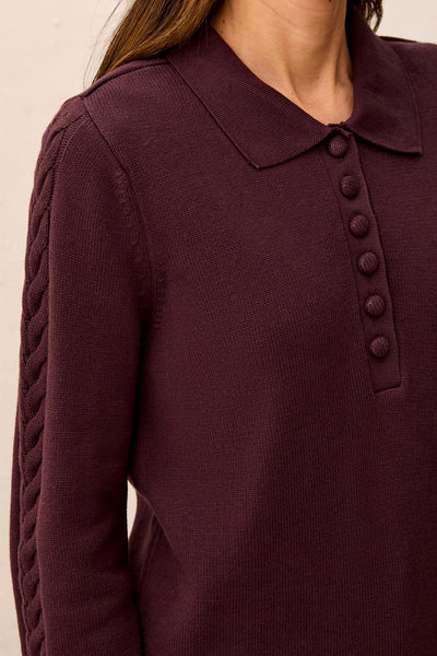 TRIBAL - POLO COTTON CABLE SWEATER - 3214O-576 - 2 Colours
