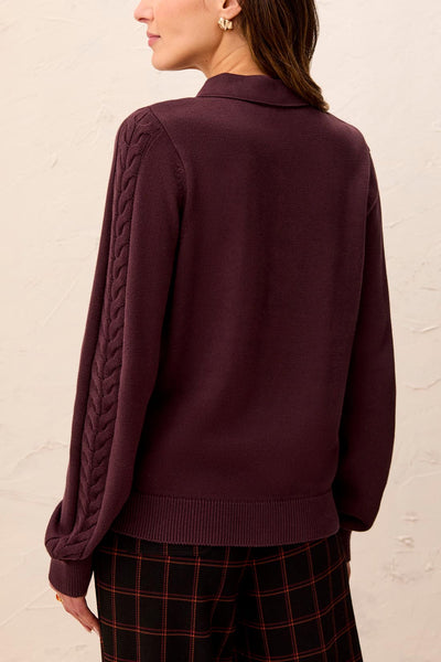 TRIBAL - POLO COTTON CABLE SWEATER - 3214O-576 - 2 Colours