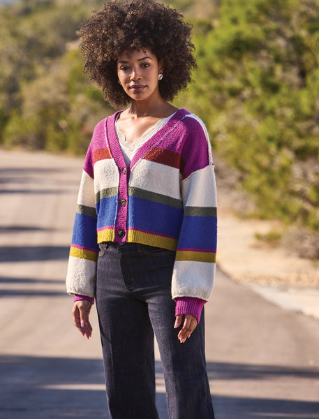 TRIBAL - STRIPE KNIT CARDIGAN - 6345O-5611